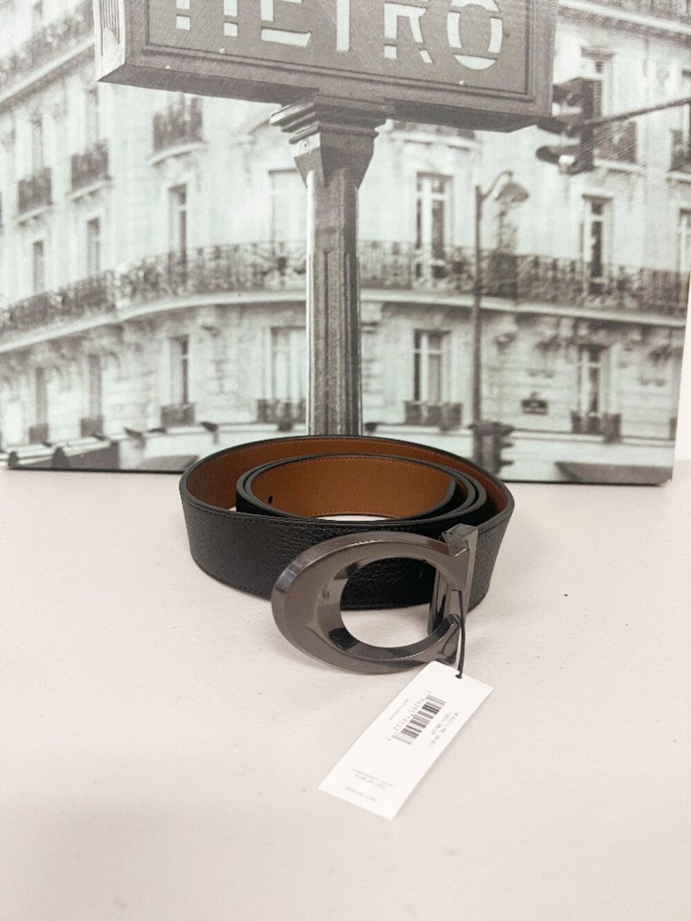 Coach CQ013 Signature Buckle Cut-To-Size Reversible Belt, 38 Mm